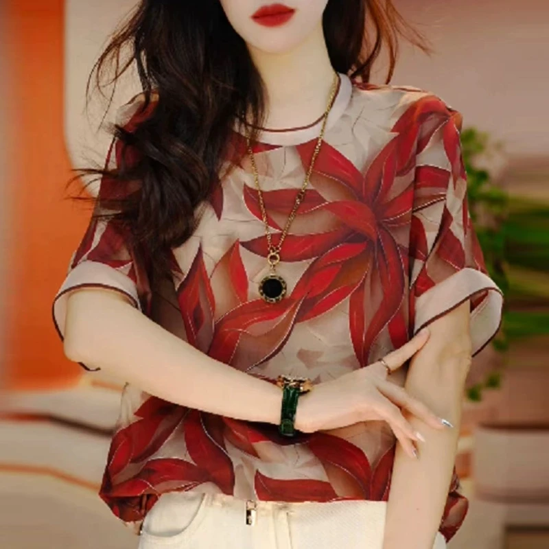 2024夏季新款爆款气质半袖时尚百搭女T恤洋气减龄宽松小众上衣03#