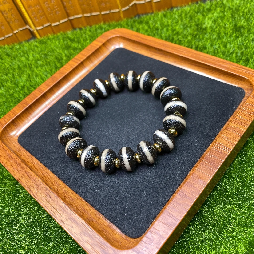 高油包浆一线天算盘珠手链10/14mm