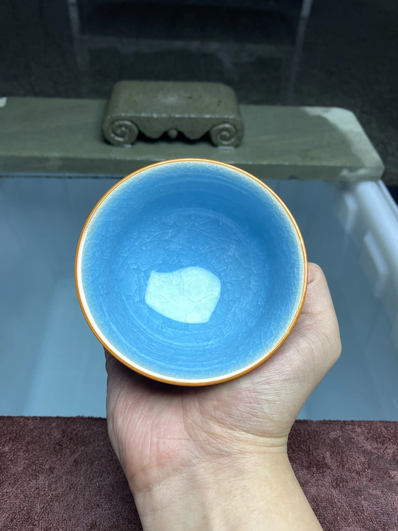 【闪购商品】蓝冰裂高端主人杯冰裂纹茶杯