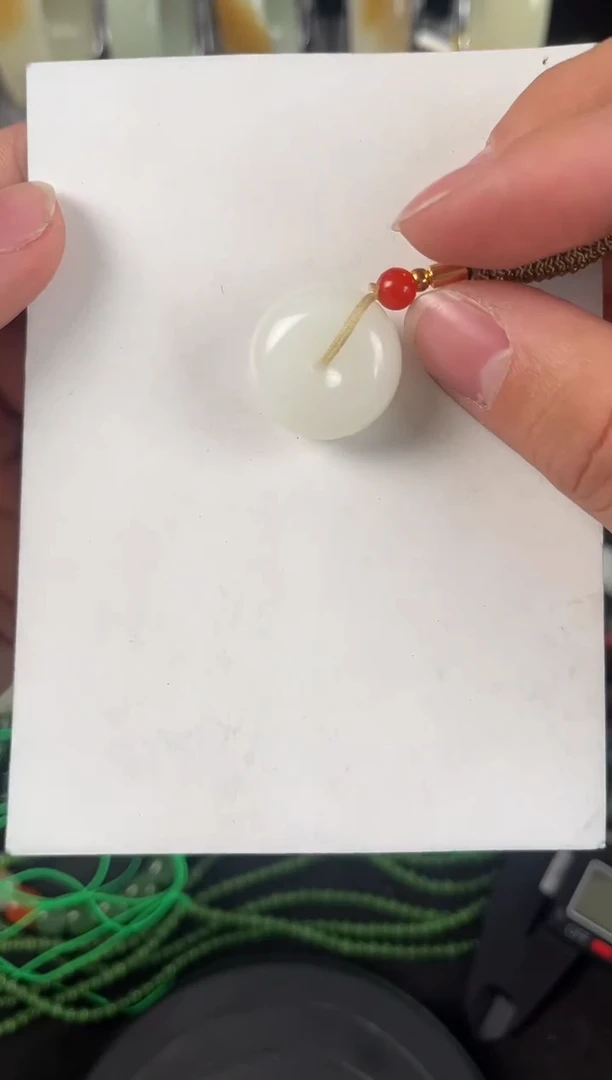 【闪购商品】和田玉平安扣未镶嵌且末天泰白玉平安扣微色差