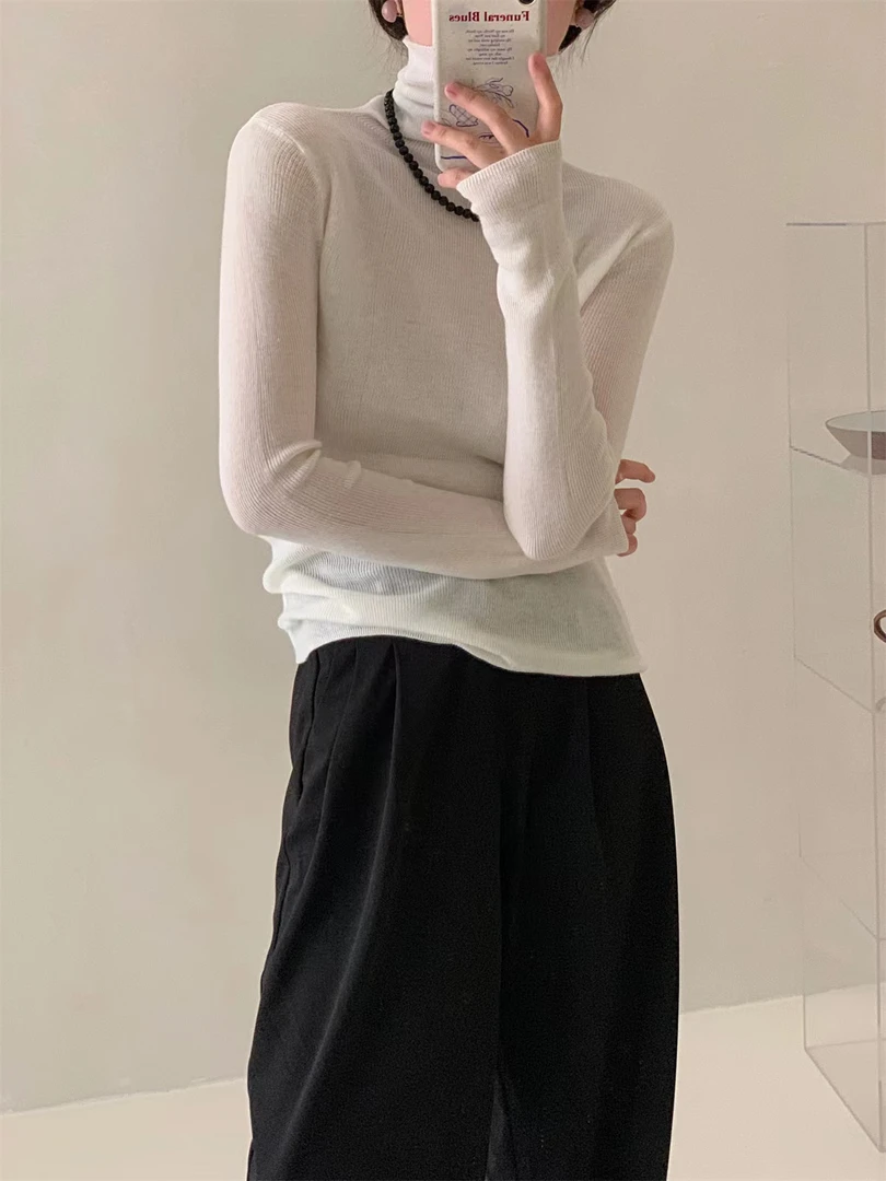 ying家云柔感万能百搭修身高领针织衫
