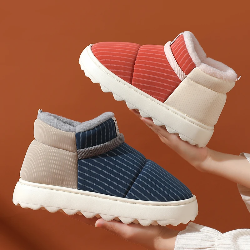 可外穿防水棉鞋包跟冬季加绒保暖厚底居家防滑室内家用轻奢棉鞋女