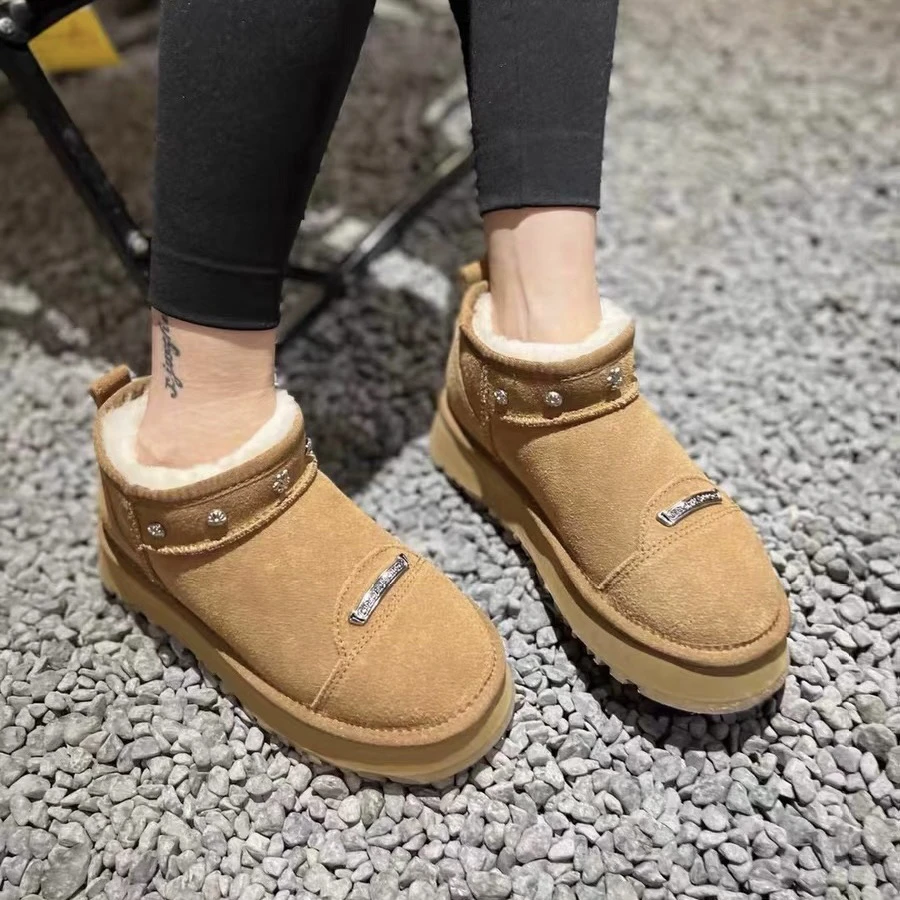 （新疆包邮）秋冬新款厚底加绒大棉防水雪地靴5095