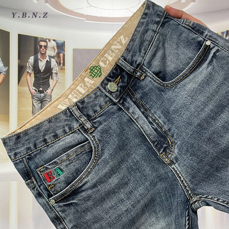 【九分/长裤】星空蓝轻奢牛仔裤男士潮流夏季薄款合体修身小直筒裤