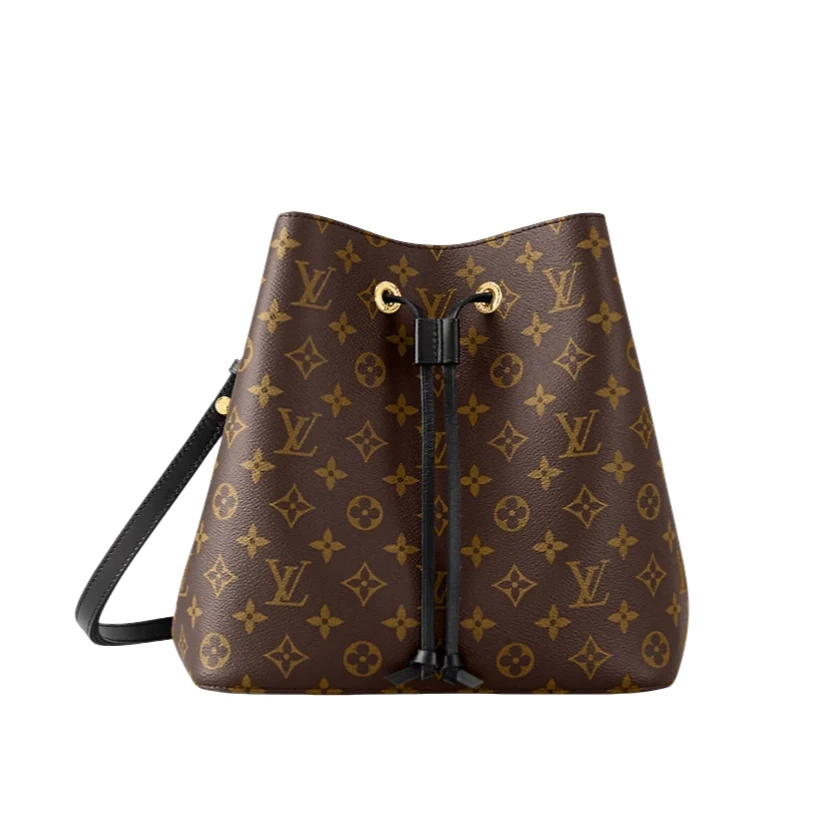 99新 LouisVuitton/路易威登 黑桶香槟桶单肩斜挎包抽绳