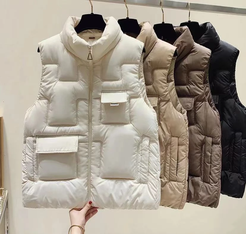 秋冬新款保暖加厚立领宽松休闲马甲女