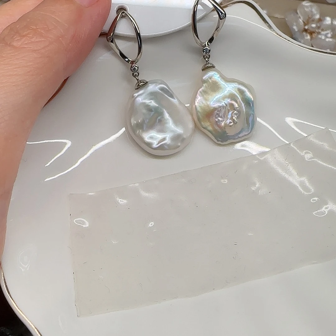 淡水珍珠耳饰银S925镶嵌