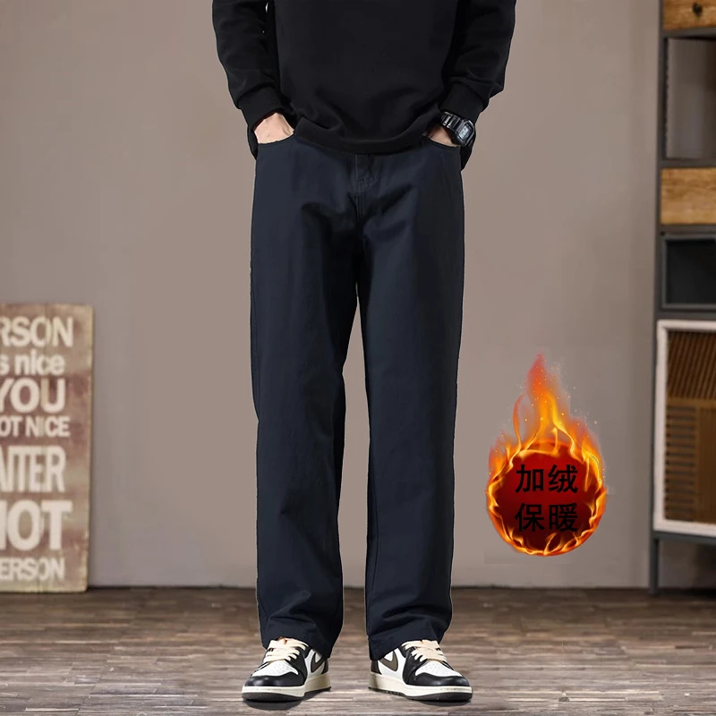 Cebrodz[甄选系列]黑色百搭休闲裤子纯棉直筒长裤潮牌工装男裤潮