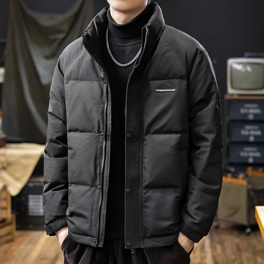 Cebrodz高级肌理感立领羽绒服2024冬季新款90白鸭绒保暖男士外套