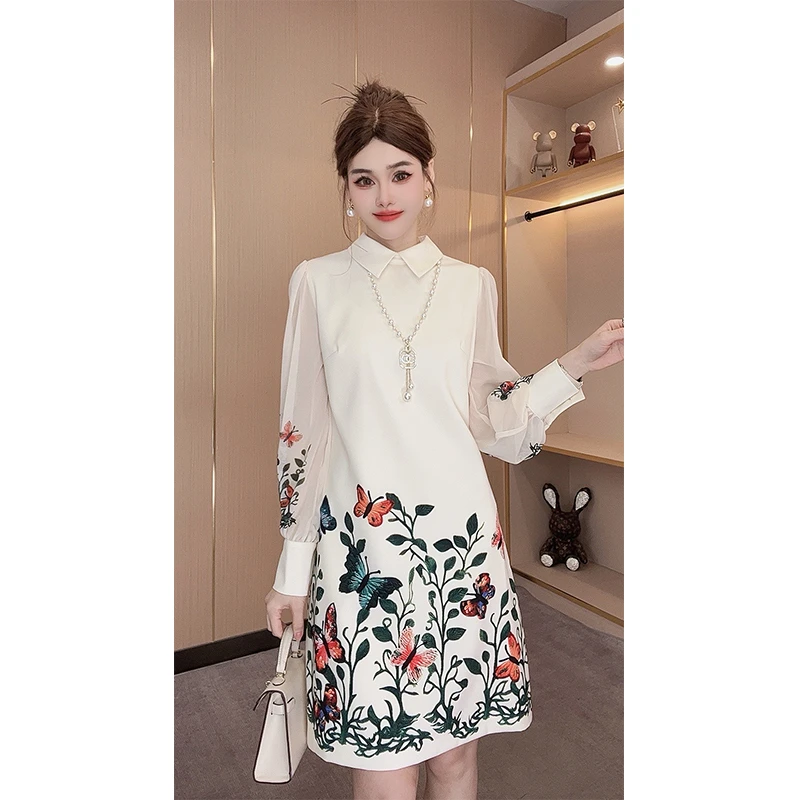 【预售】早秋新款长袖复古气质轻奢时尚显瘦百搭宽松设计师连衣裙