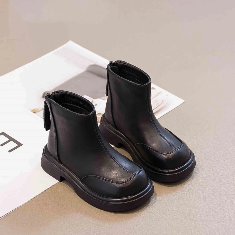 女童马丁靴儿童皮靴2025新款春秋单靴软底百搭冬季加绒棉靴女孩子