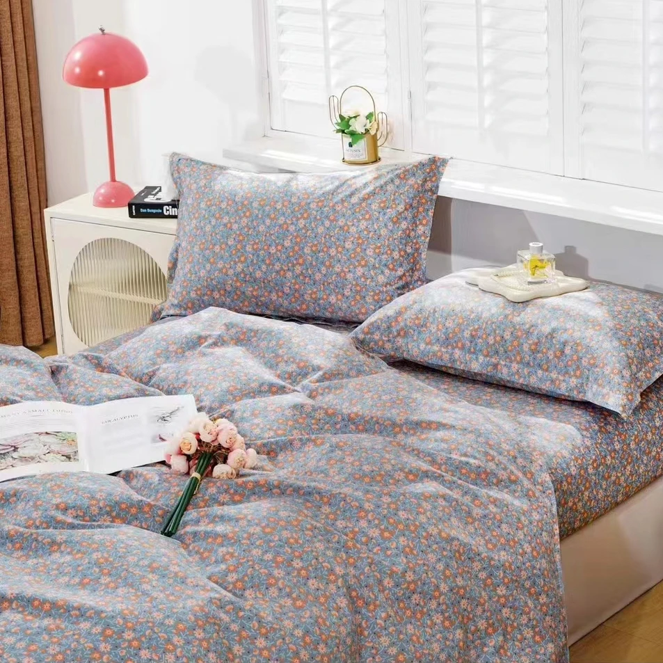 小宝定制 100% 纯棉 加密斜纹棉-花梦雅 灰色