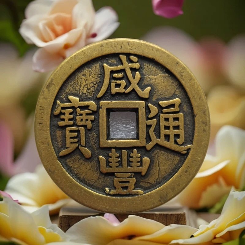 直径59mm咸丰通宝工艺品摆件客厅书桌精美创意手把件防清复古铜钱