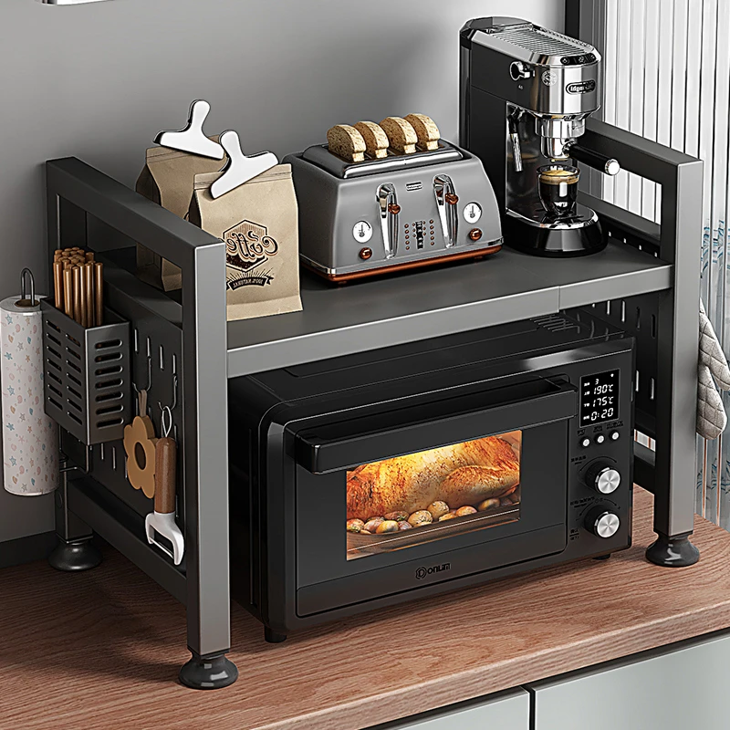 洞洞板厨房置物架微波炉烤箱架子家用桌面台面电饭锅电器收纳支架