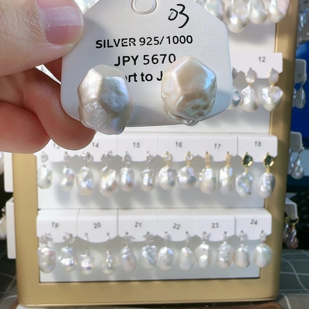淡水珍珠耳钉（特价）银S925镶嵌