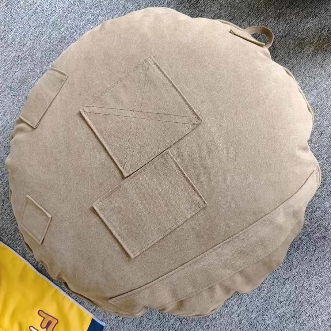 咖啡色帆布大蒲团70cm直径椅
