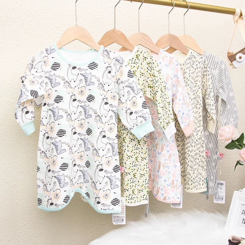 Bbe baby春夏上新可爱萌娃好看时尚纯棉印花防踢睡袍长袖----X002