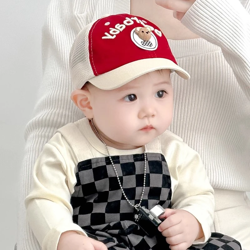 夏季薄款网帽透气婴幼帽子遮阳防晒男女宝宝太阳帽鸭舌帽棒球百搭