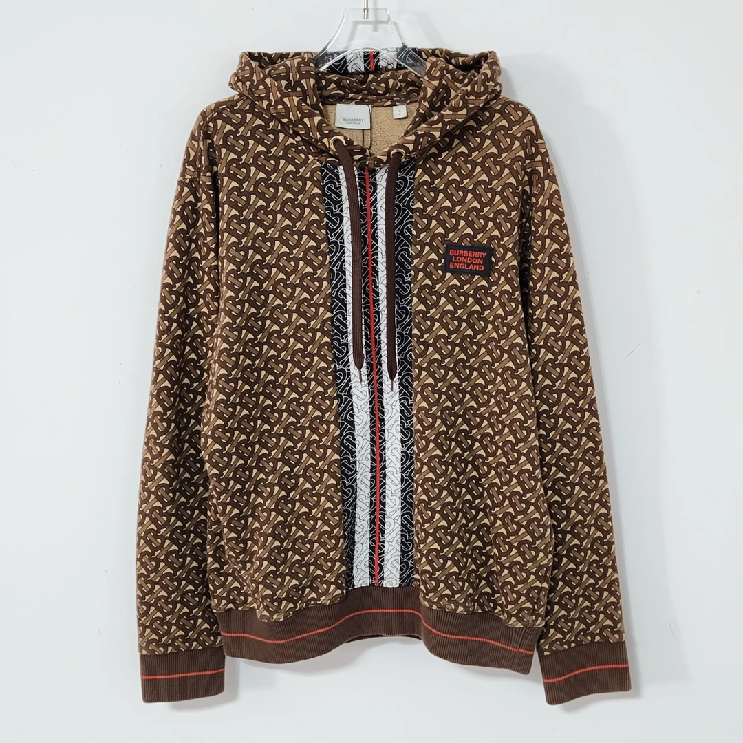 99新  Burberry tb满logo帽衫 s 99新