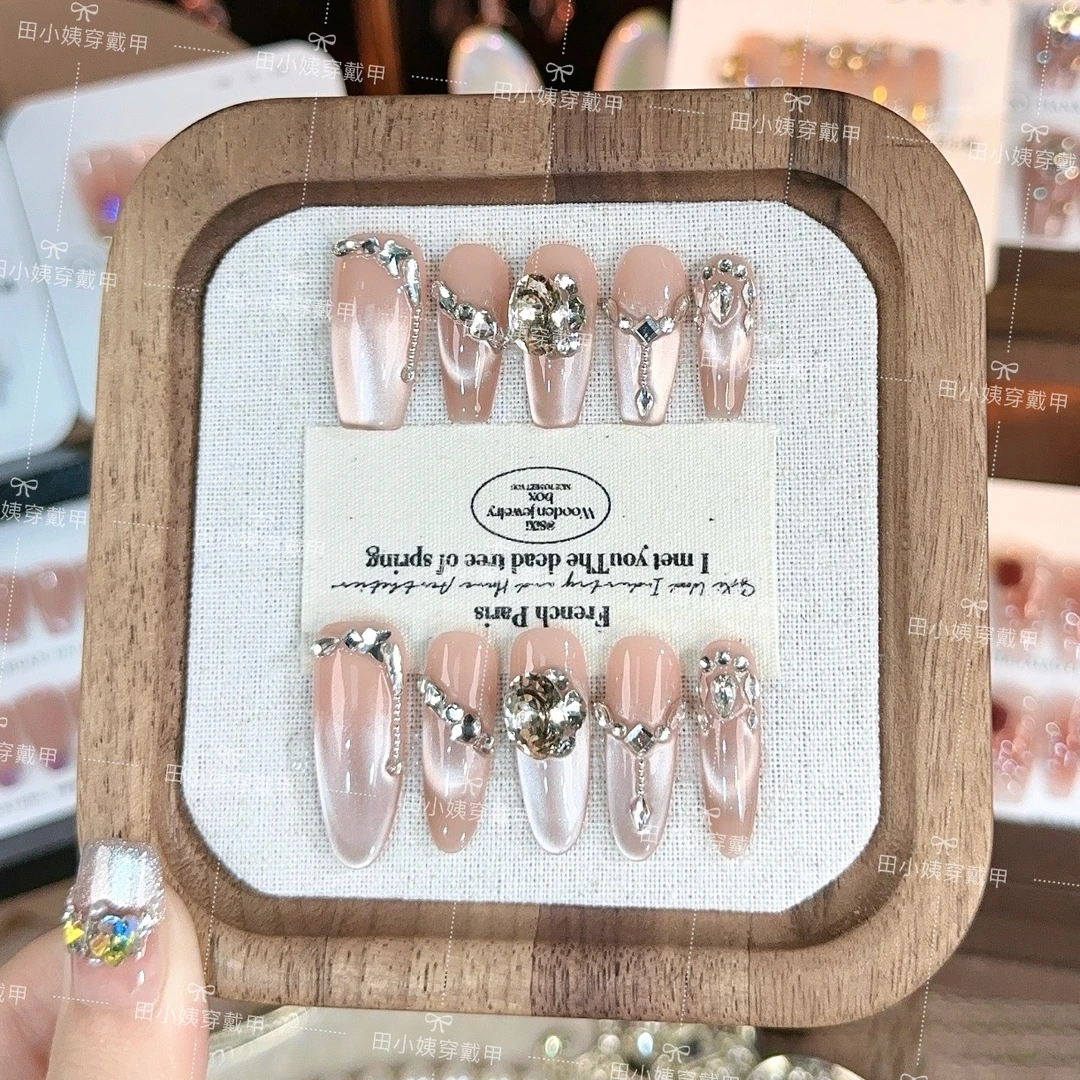 【往日云烟】纯手工穿戴甲美甲贴片可拆卸指甲贴片10片装