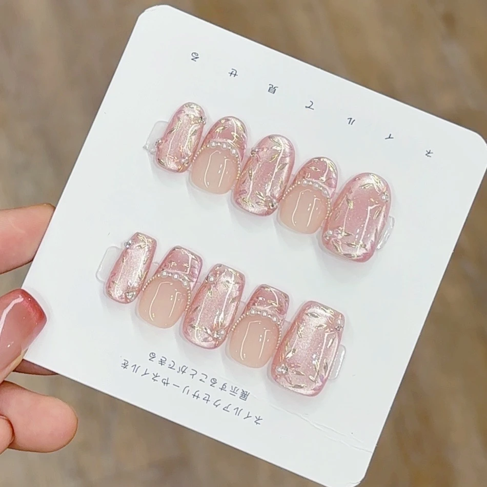 【烂漫】手工穿戴甲气质款光疗美甲X