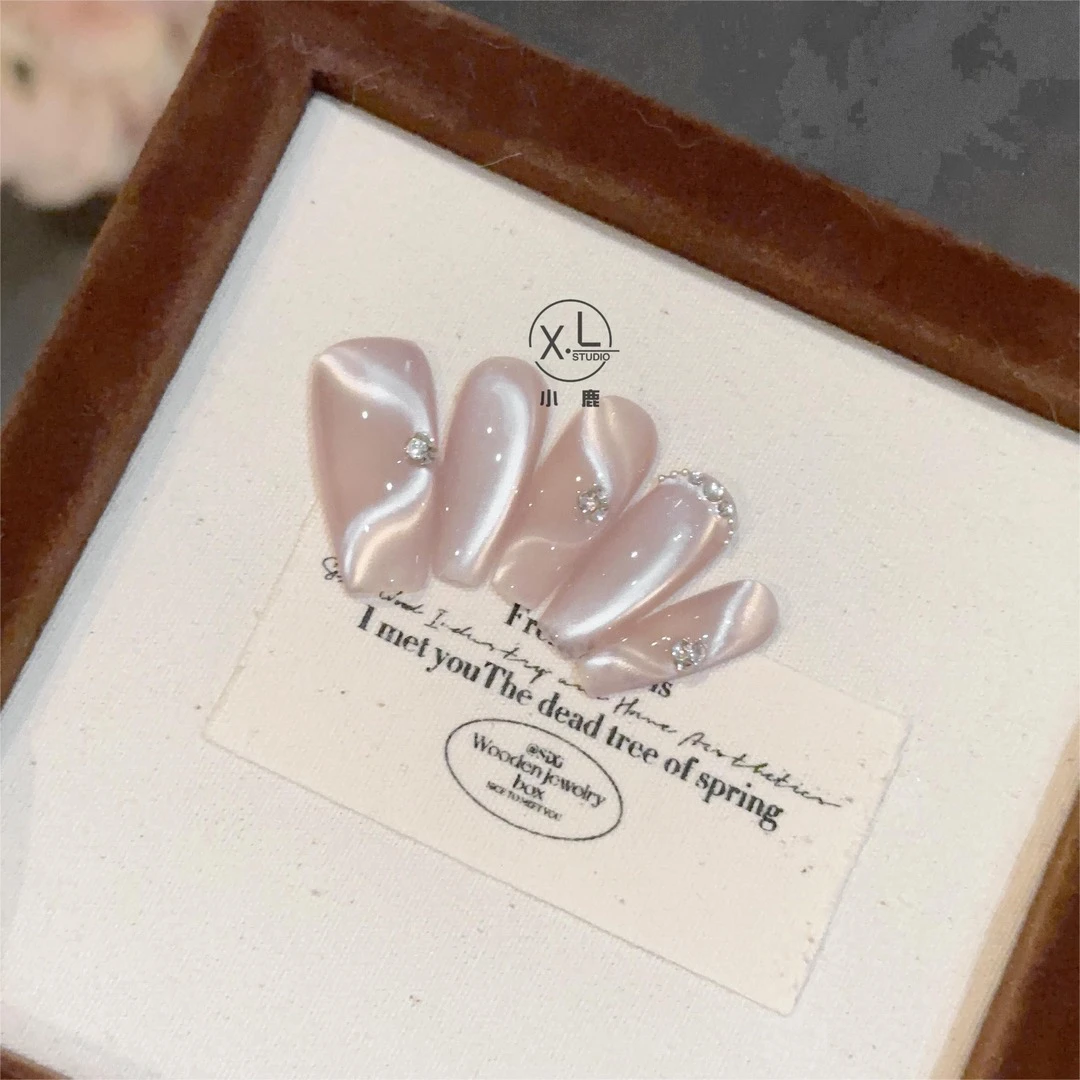 XL•Nail Supplier【人间五月】手工穿戴甲猫眼飘带美少女