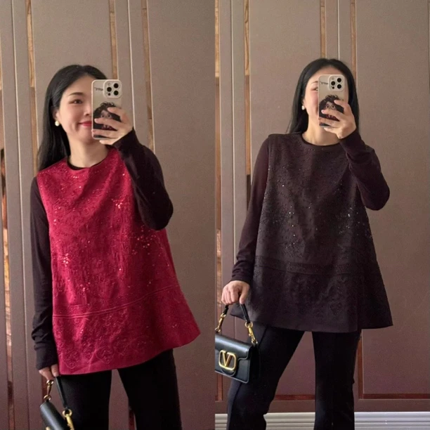 【Zoe轻奢】新中式重工钉珠圆领无袖娃娃款背心上衣240666