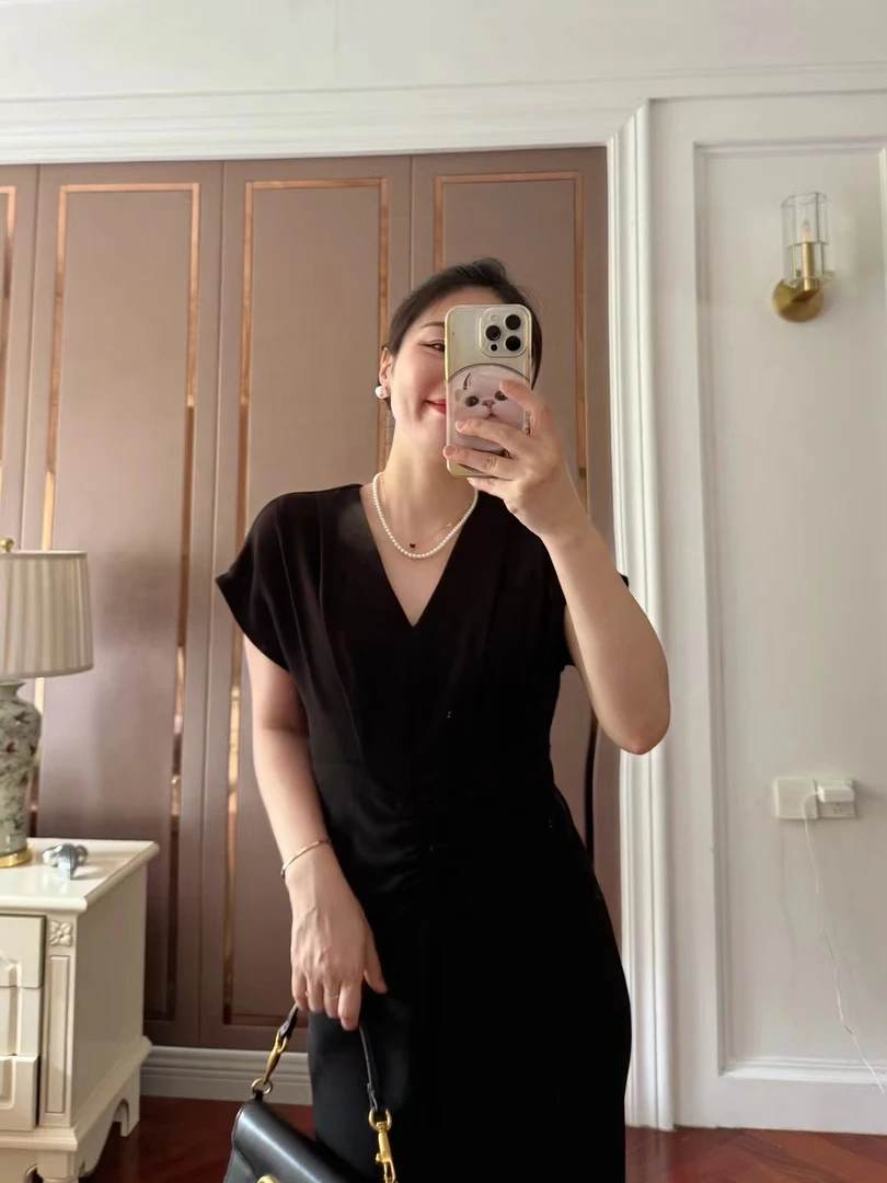 【Zoe轻奢】总裁裙·赫本风优雅气质小黑裙240159