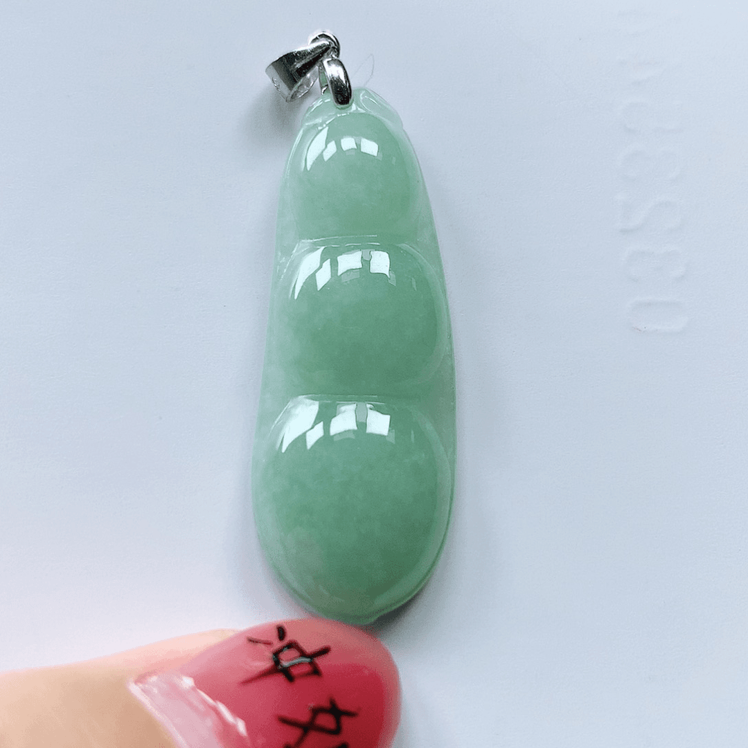 翡翠颈饰银S925镶嵌天然翡翠吊坠