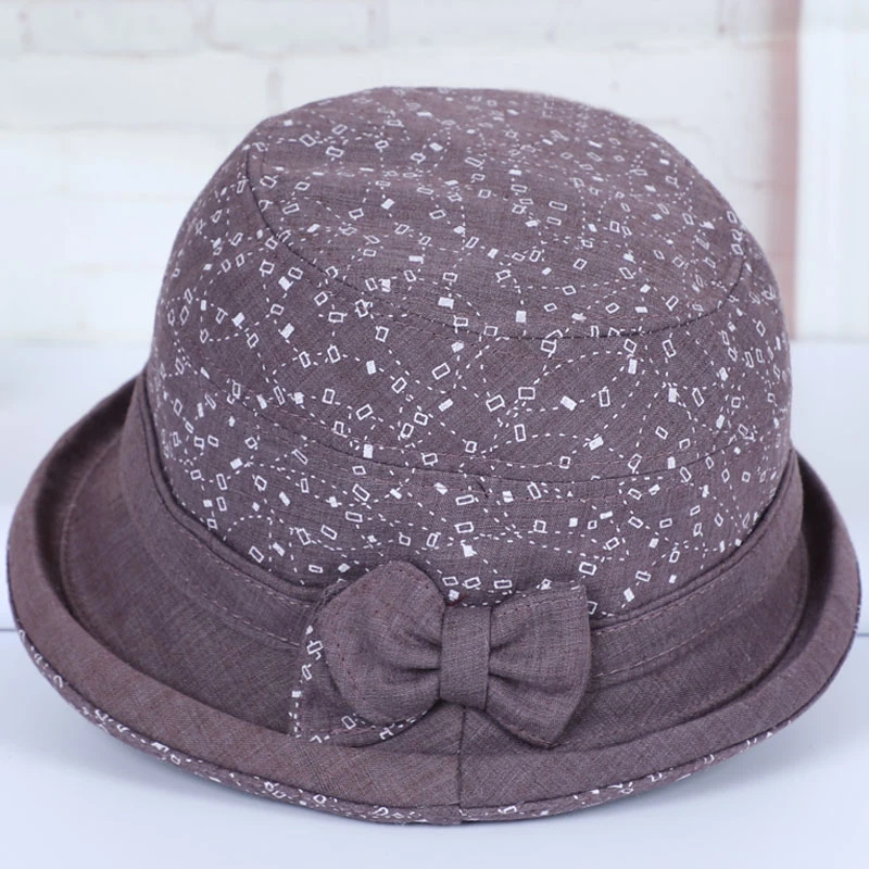 春秋季妈妈帽子女遮阳渔夫帽中老年人休闲盆帽夏天老人奶奶布帽薄