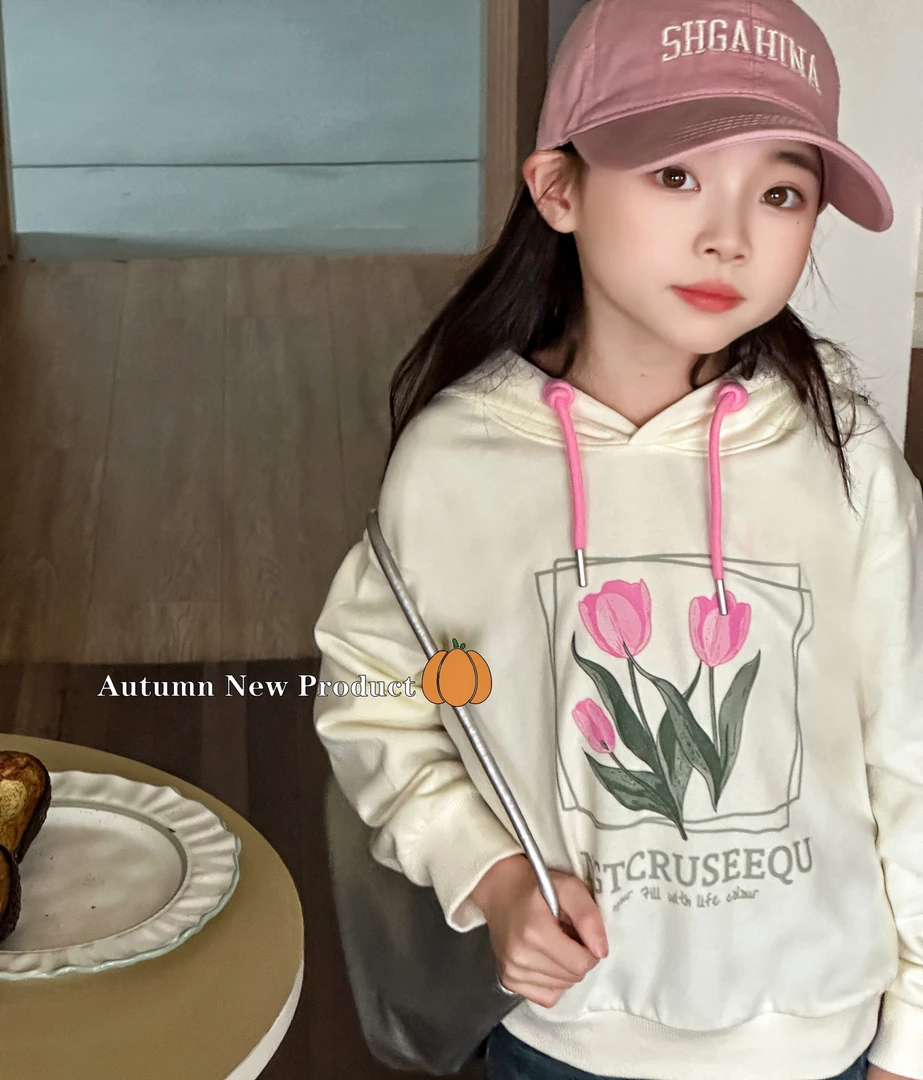 NGT 2024秋款新款郁金香印花连帽卫衣 2432912