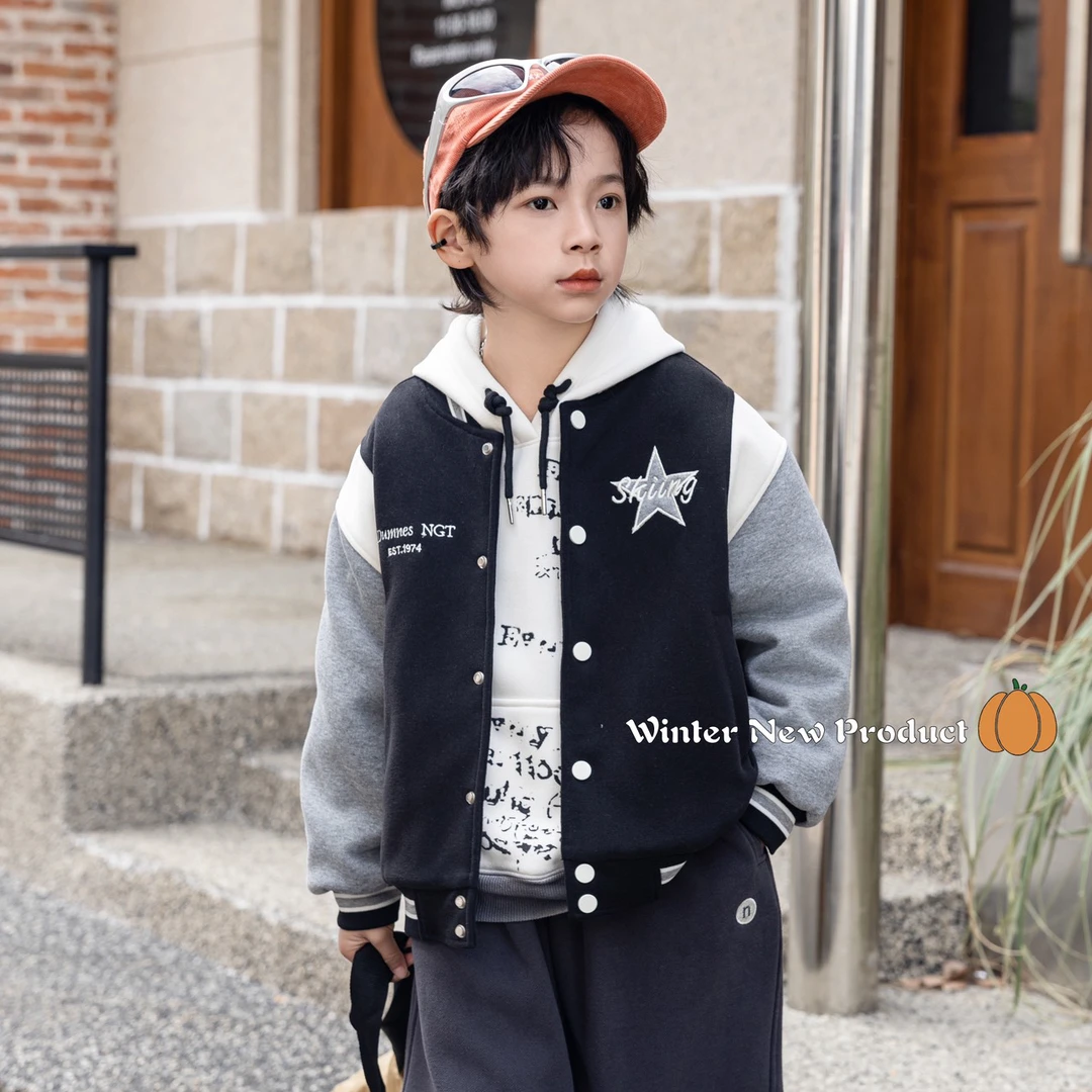 NGT 2024冬款新款五角星贴布绣拼色棒球服 2451803