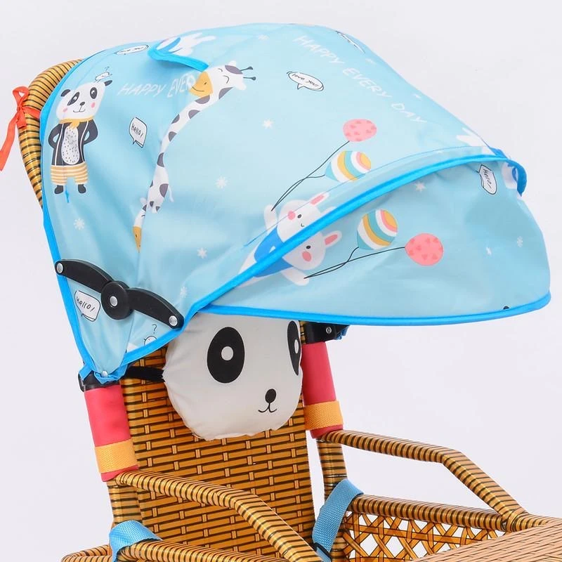 婴儿推车遮阳棚通用加长防水大遮阳罩儿童竹藤推伞车防雨防晒顶棚