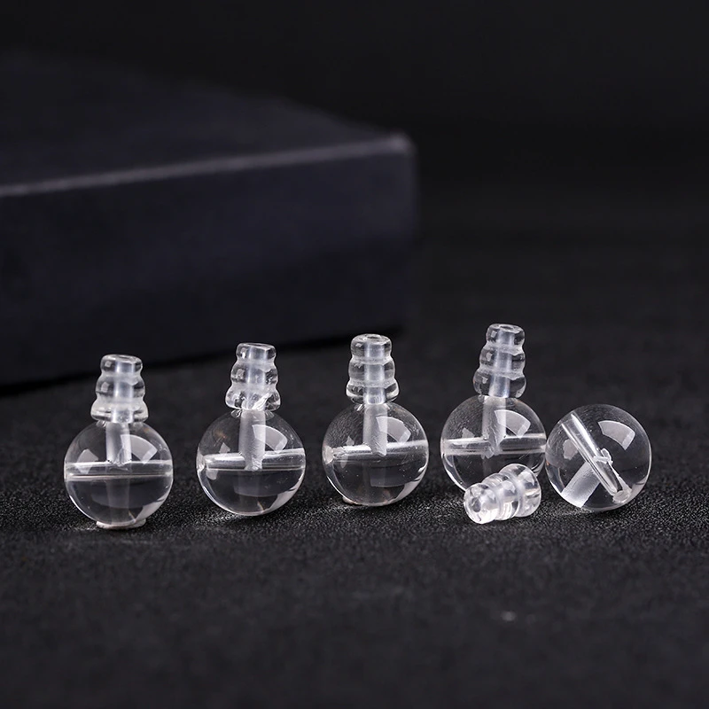 白水晶三通佛头手链饰品配件圆珠手链半成品散珠饰品材料水晶手串