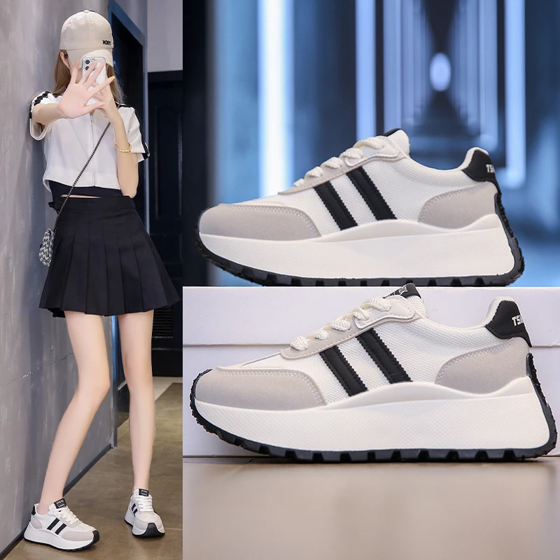 ins韩版新款阿甘鞋女2025春季学生运动跑步鞋休闲鞋厚底增高