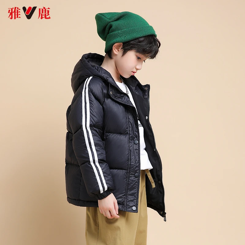 [童装]雅鹿中大童洋气休闲加厚连帽白鸭绒羽绒服Y1T06W00500