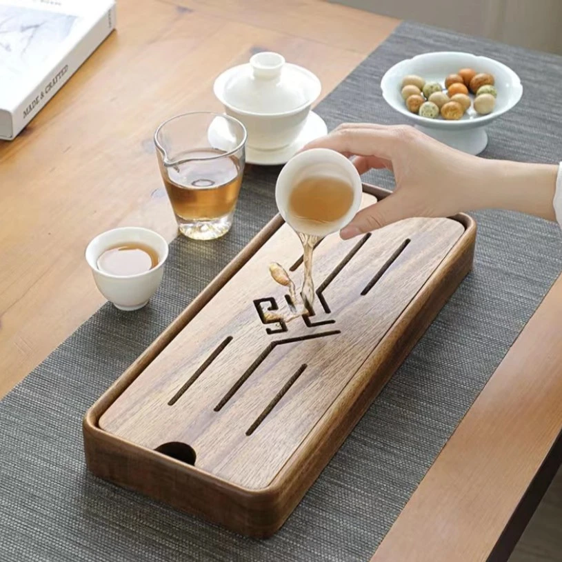 刚果花l梨木承福储水茶盘38*15*4 小型家用储水式实木简约新中式