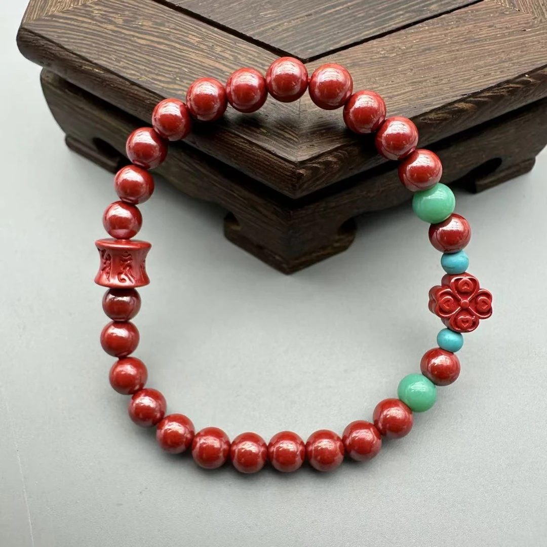 含辰砂工艺品DW515-帝王设计款配蓝色珠子手串6mm