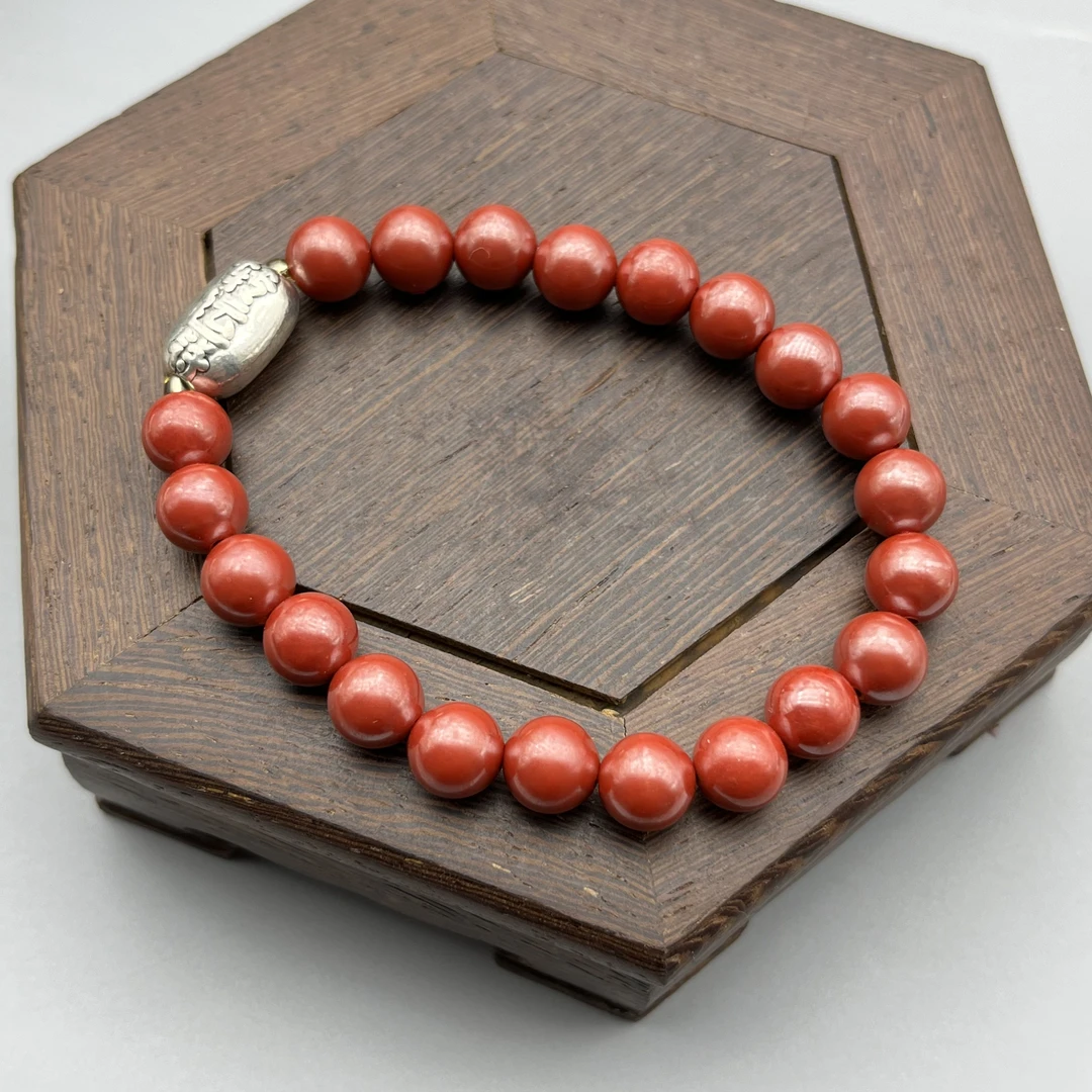 含辰砂工艺品DW511-帝王砂素圈带转运珠单圈手串8mm