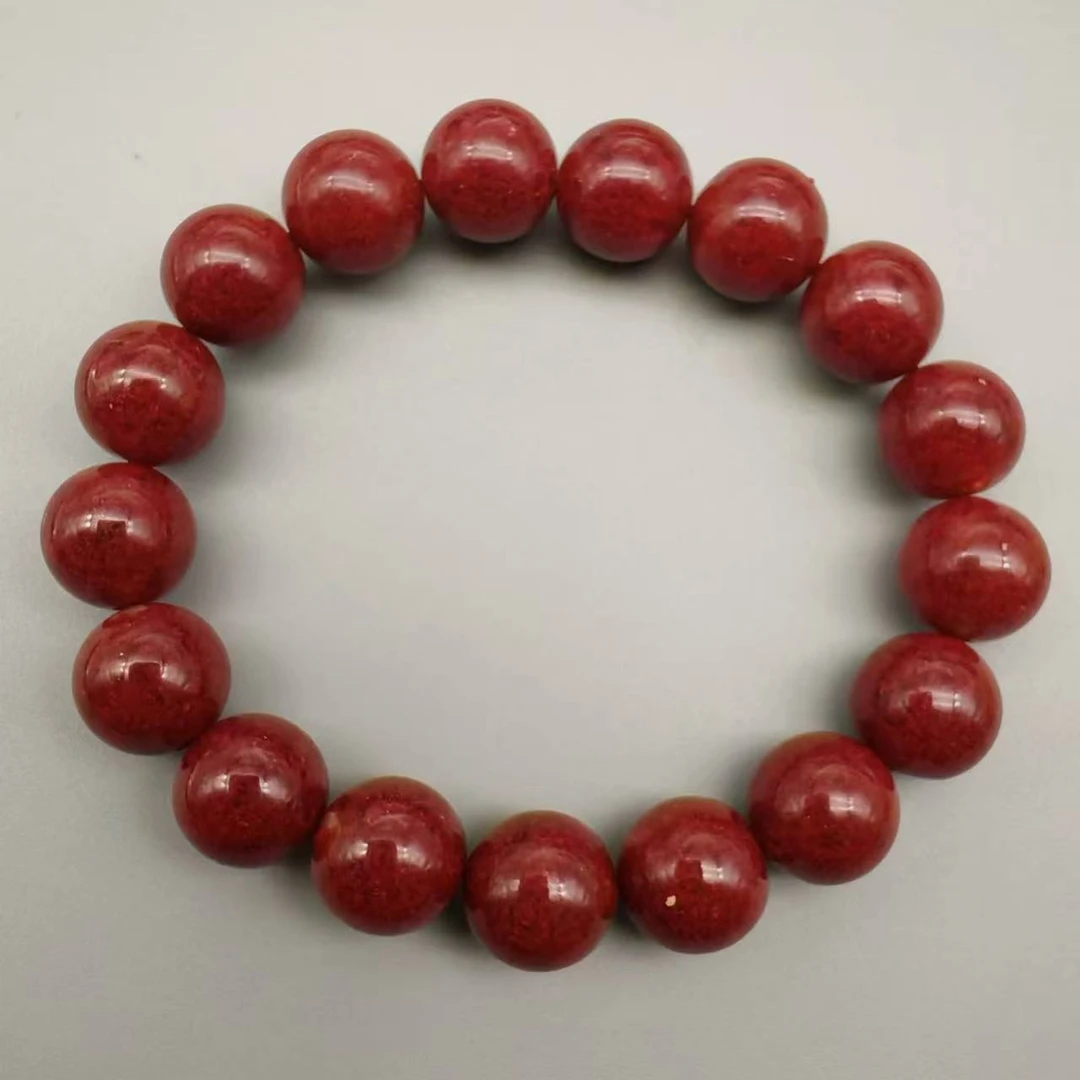 含辰砂工艺品JT075-晶体块砂全透精美手串12mm