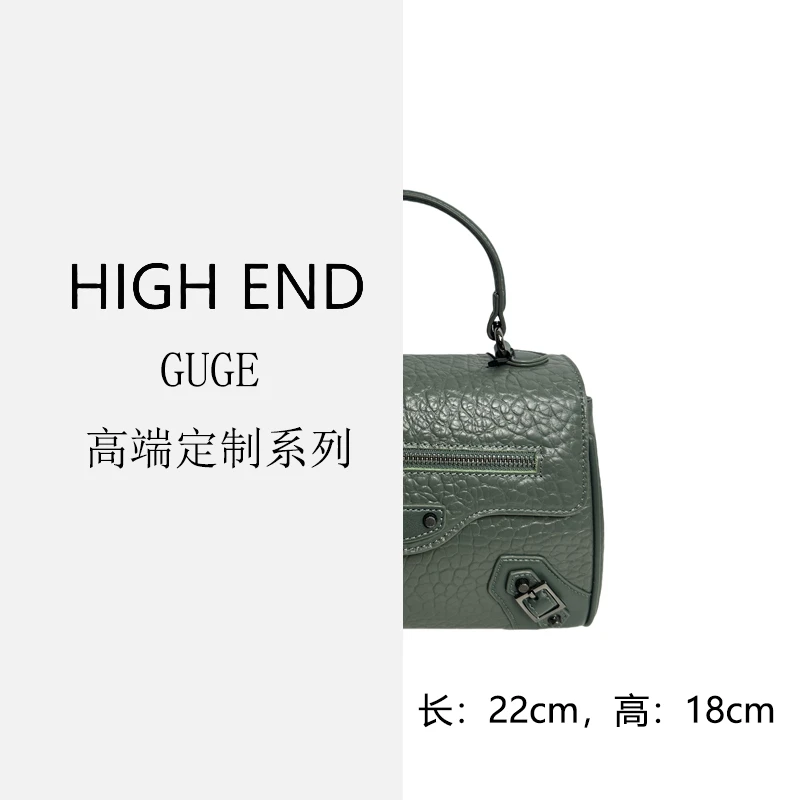 杏仁绿色-8387-真皮女包简约时尚百搭潮流单肩女包休闲斜跨女士包