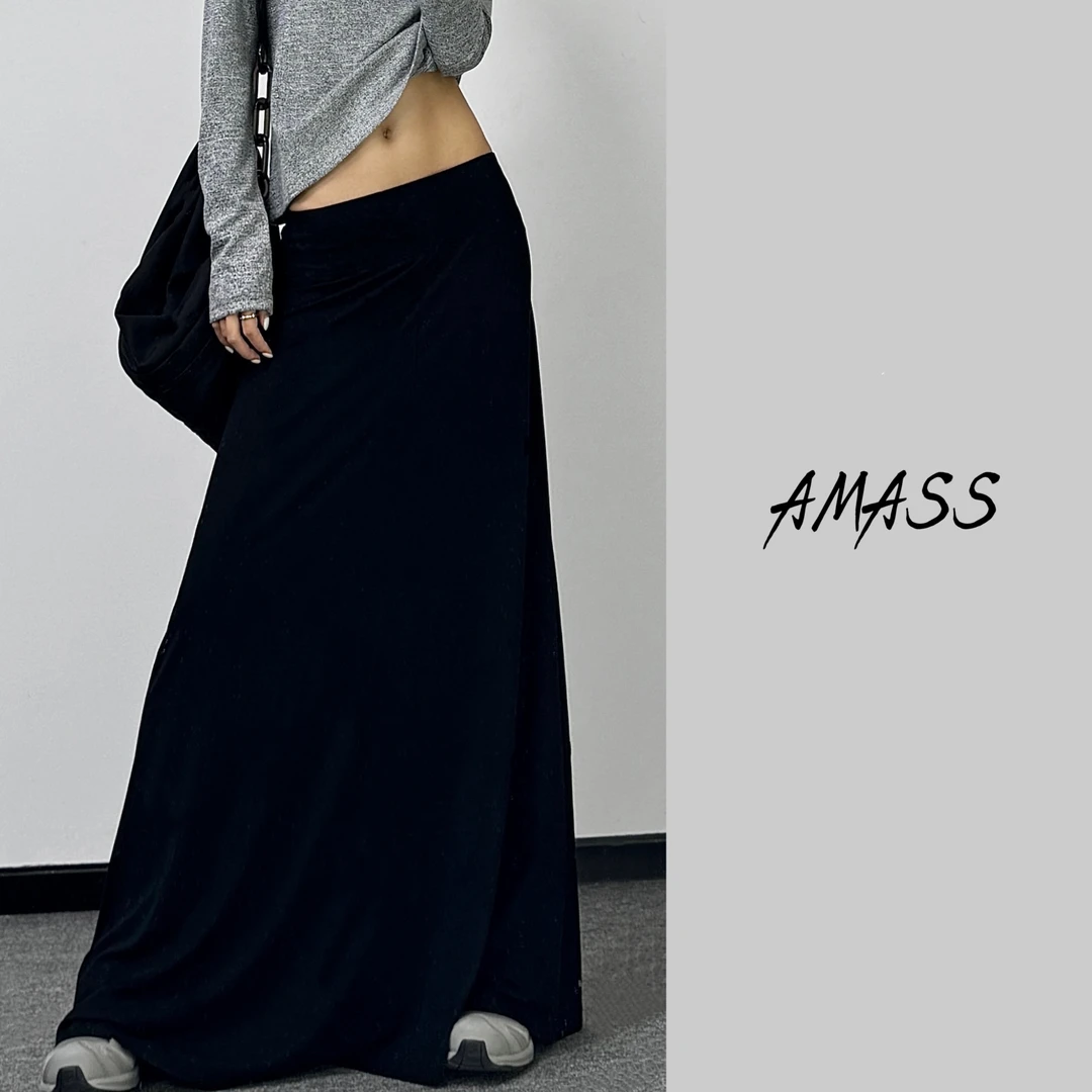 AMASS/阿玛施【极简主义】夏季爆款轻奢垂感高腰显瘦设计感半身裙