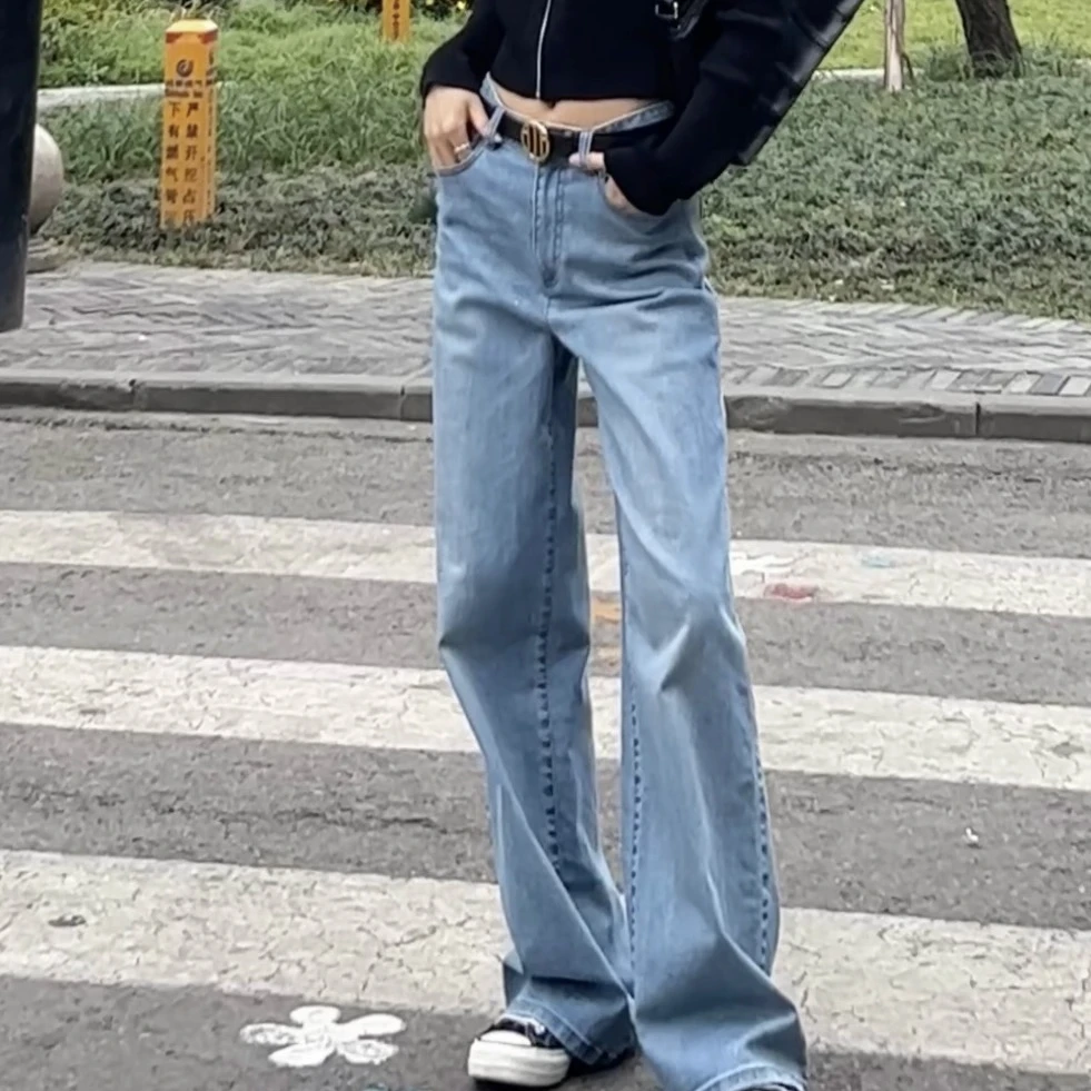 阿玛施  【好穿神裤】直筒牛仔裤（棉+氨纶）腰偏小