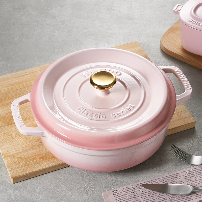 YANZAO/焱造铸铁珐琅锅26经典系列煎锅