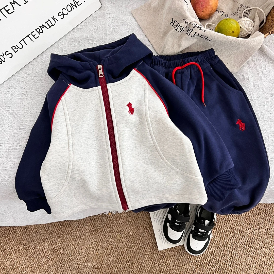 2024新款 男童冬季时尚韩版加绒加厚休闲运动风外套 20262