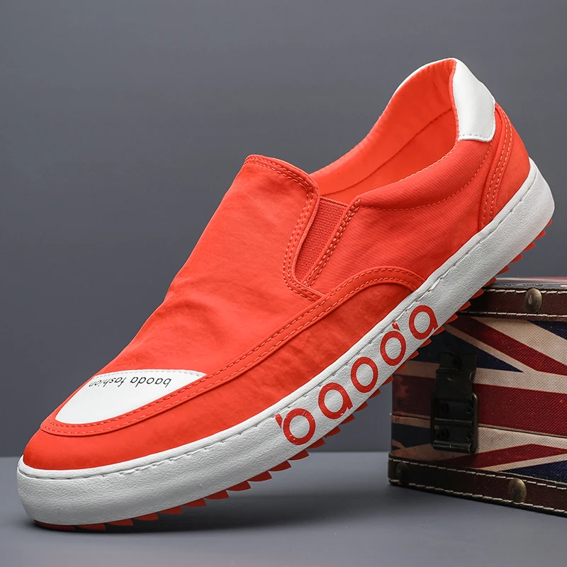 2025春夏新款男士休闲时尚一脚蹬懒人帆布鞋韩版潮流低帮百搭软底