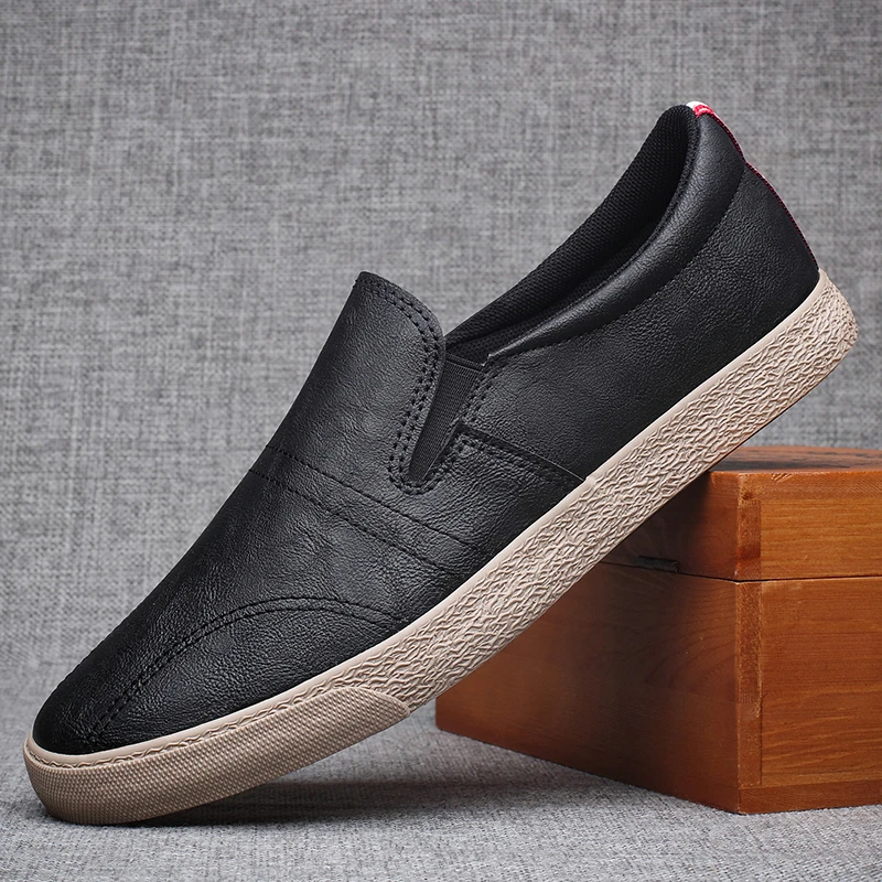2024新款男鞋春秋皮鞋休闲鞋男士一脚蹬懒人鞋子男款板鞋百搭潮鞋