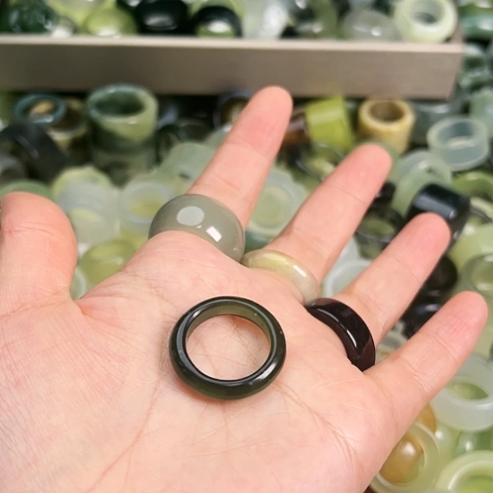 【闪购商品】蛇纹石玉戒指未镶嵌明***型