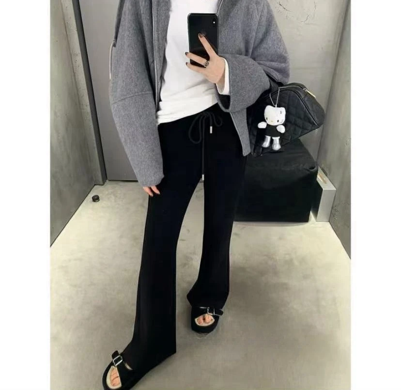 2芭比裤·喇叭裤型软精厚实提臀裤微喇休闲裤女新款高腰裤8008