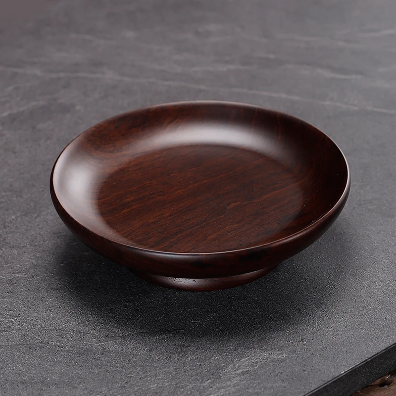 实木果盘客厅茶几家用中式茶点盘干果水果坚果盘木质高脚托盘复古